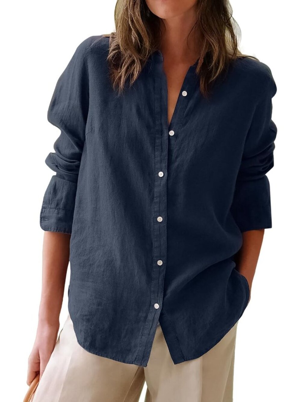 Button Down Shirts for Women Oxford Shirt Cotton Dress Shirts Collared Long Slee